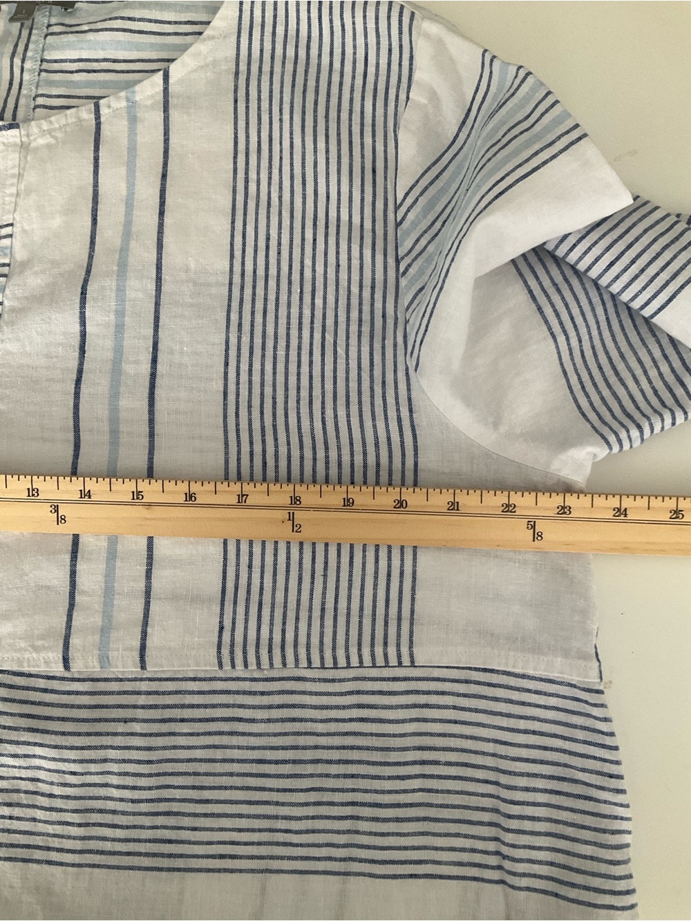 Habitat Striped Tunic Top White Blue Lagenlook Large - Picture 12 of 14